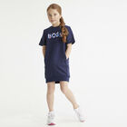 Girls Navy Blue Logo Dress, 1, hi-res