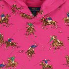 Girls Pink Polo Player Hooded Top, 1, hi-res