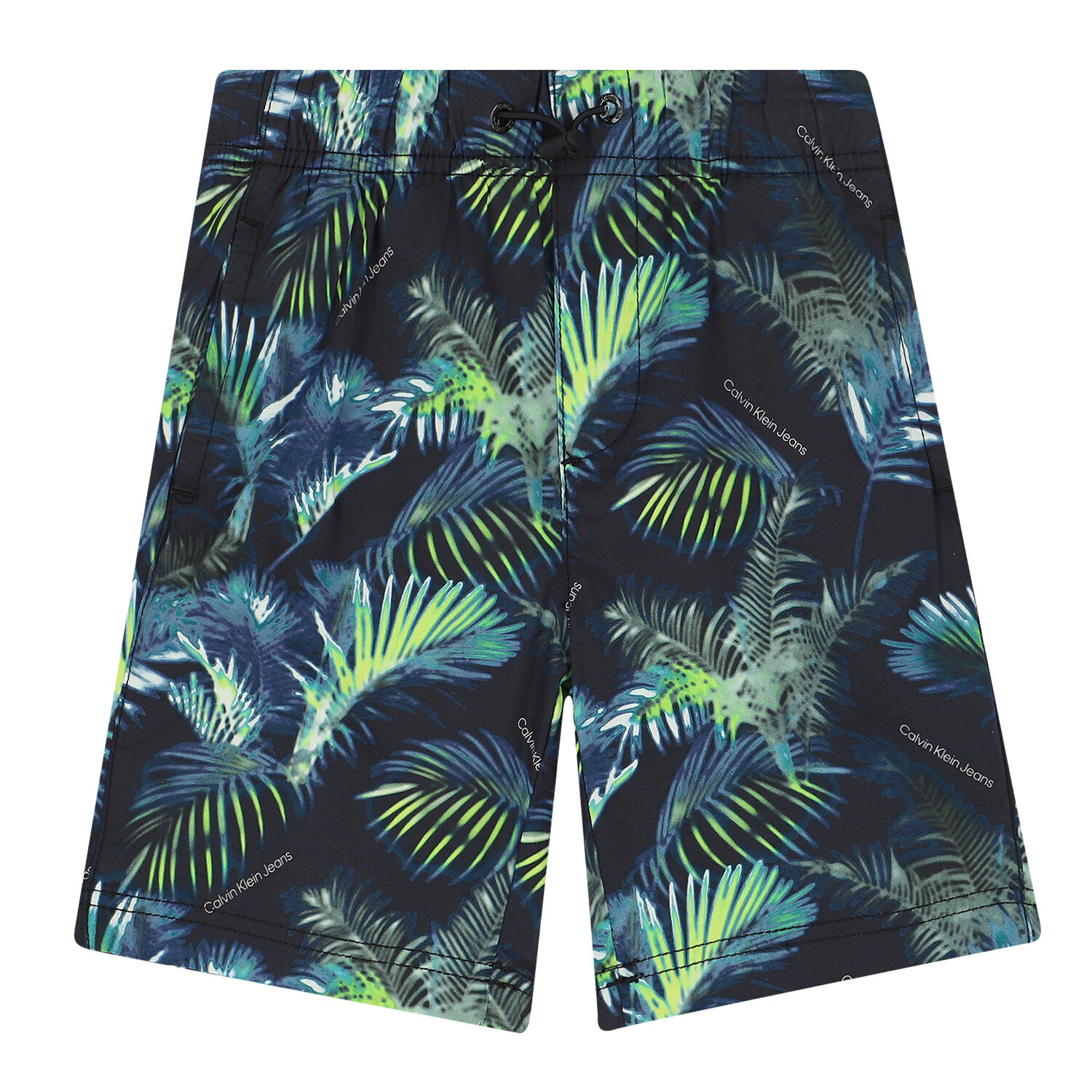 Boys Navy & Green Palm Shorts, 1, hi-res
