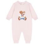 Baby Girls Pink Polo Bear Romper, 1, hi-res