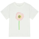 Girls Ivory Flower T-Shirt, 1, hi-res