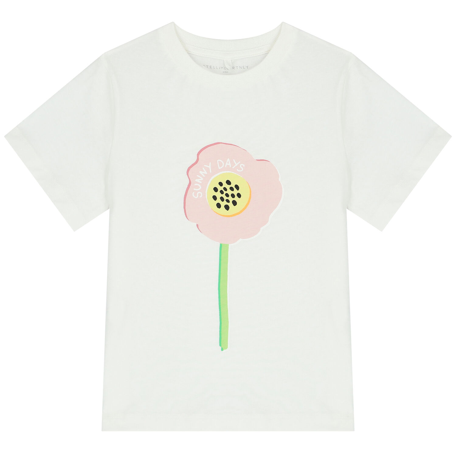 Girls Ivory Flower T-Shirt, 1, hi-res