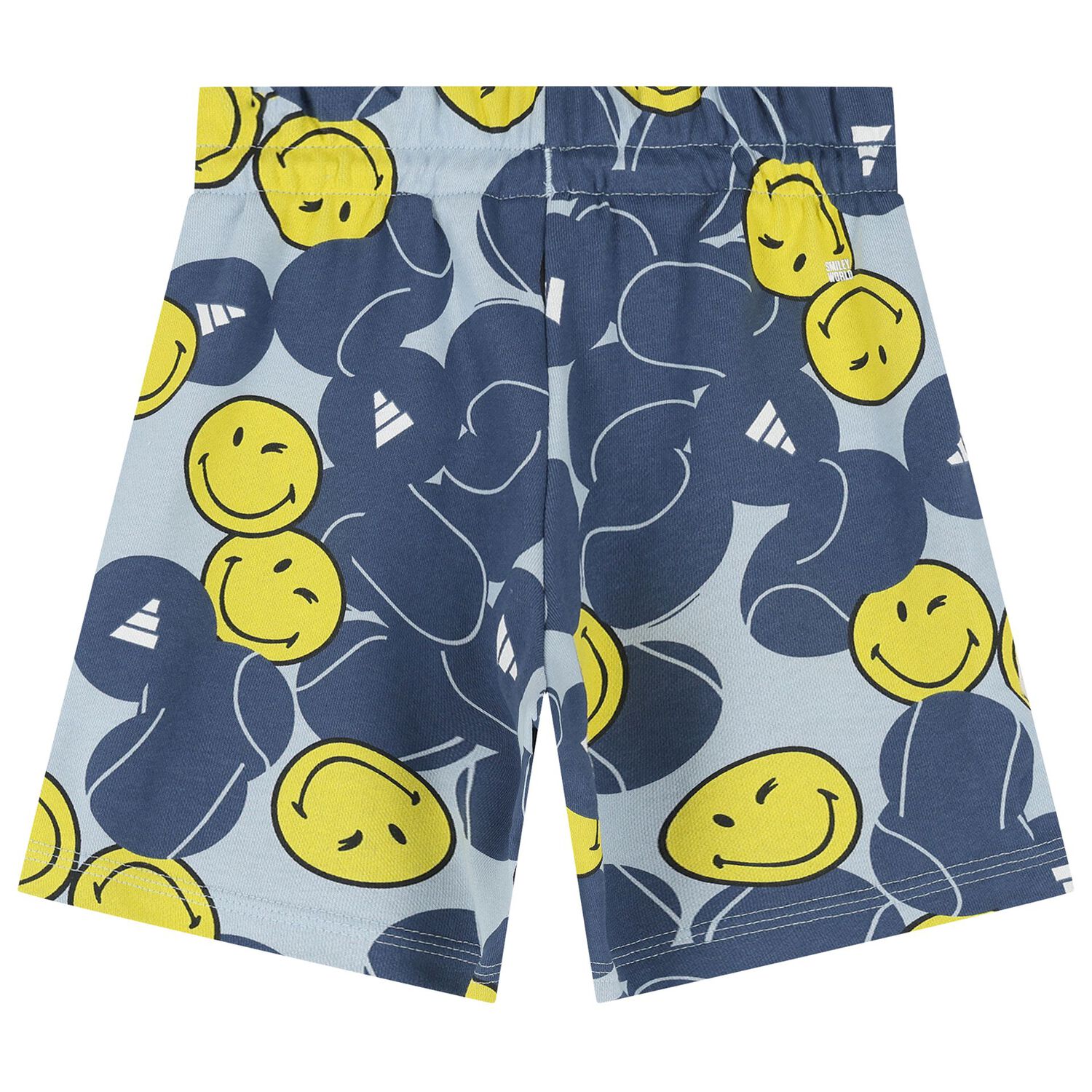 Boys Blue Logo Smiley Shorts Set, 1, hi-res
