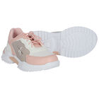 Girls Pink & White Logo Trainers, 1, hi-res