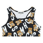 Girls Black Teddy Bear Logo Bikini, 1, hi-res