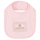 Pink & Gold Logo Baby Bib, 2, hi-res
