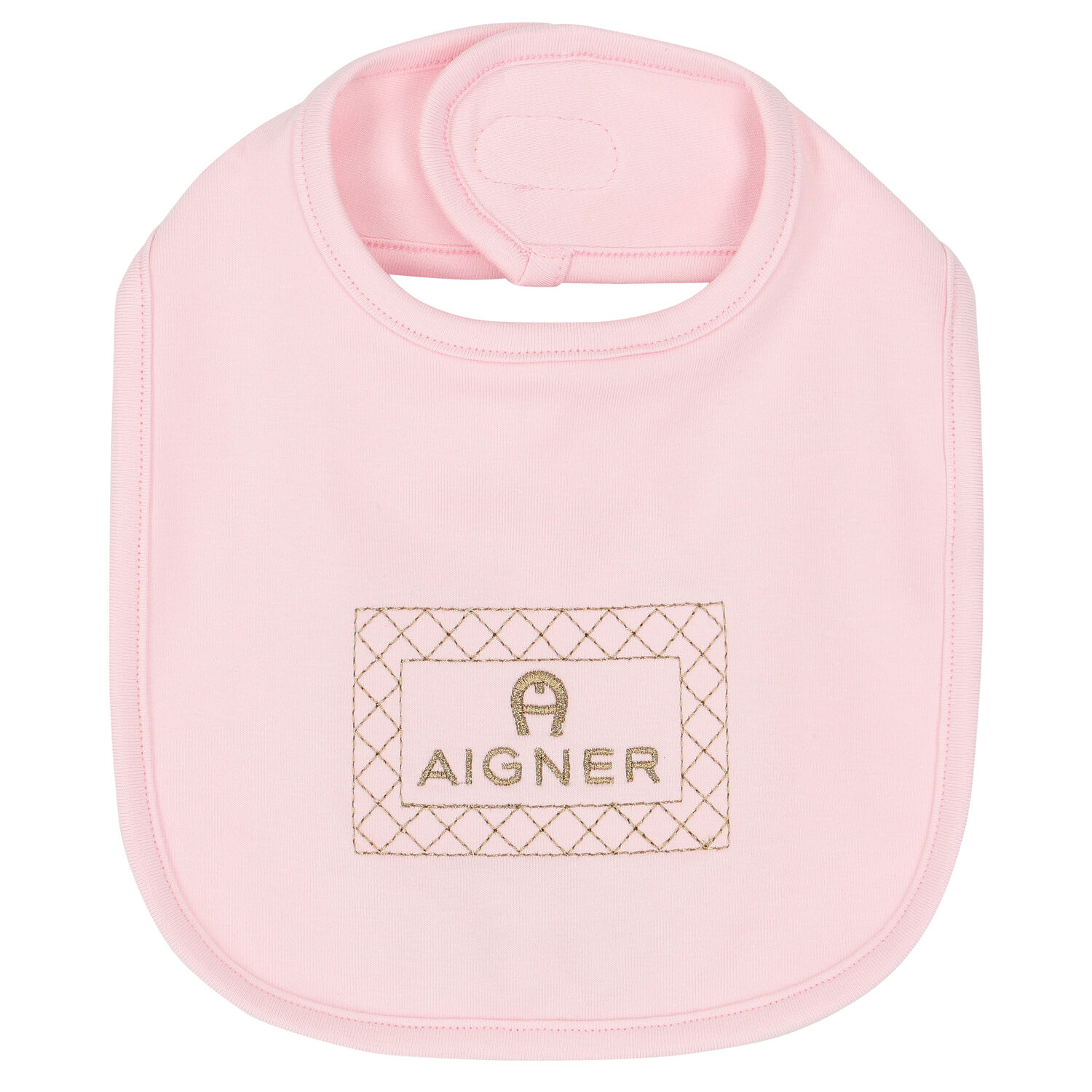 Pink & Gold Logo Baby Bib, 2, hi-res