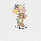 Girls White Teddy Bear & Flowers Dress, 1, hi-res