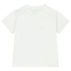 Girls White Teddy Bear Logo T-Shirt, 1, hi-res