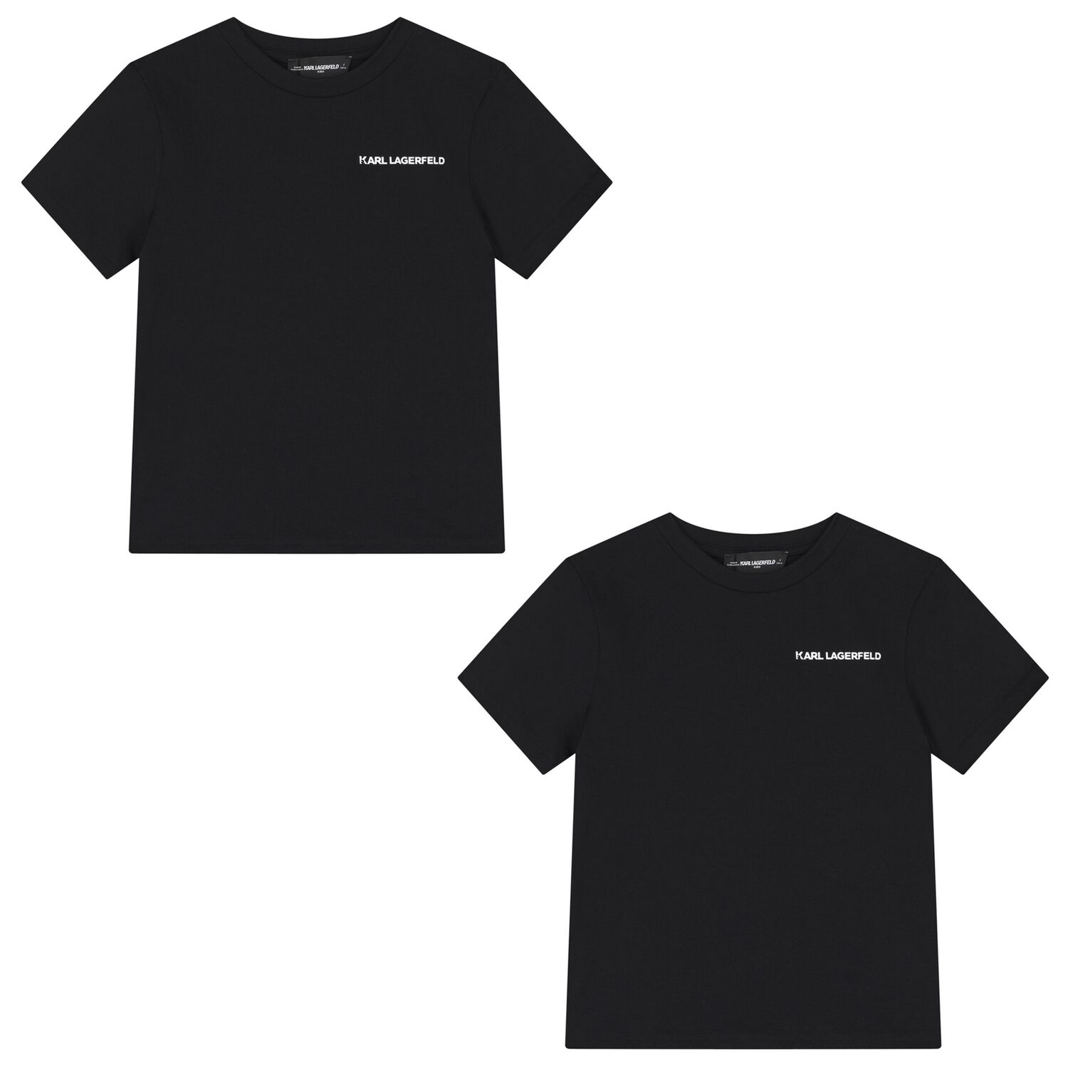 Boys Mini Me Black Logo T-Shirts ( 2 Pack ), 1, hi-res