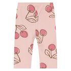 Younger Girls Pink Cherry Leggings, 1, hi-res