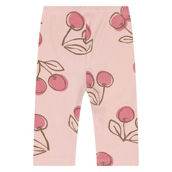 Younger Girls Pink Cherry Leggings