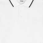 Boys White Logo Polo Shirt, 1, hi-res