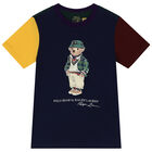 Boys Navy Blue Polo Bear T-Shirt, 1, hi-res