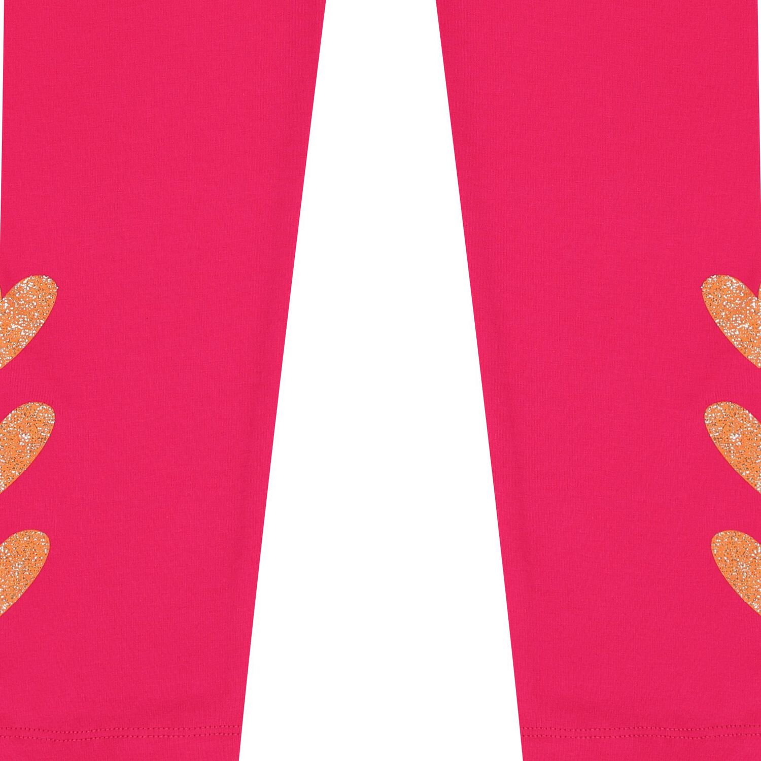 Girls Pink Heart Leggings, 1, hi-res
