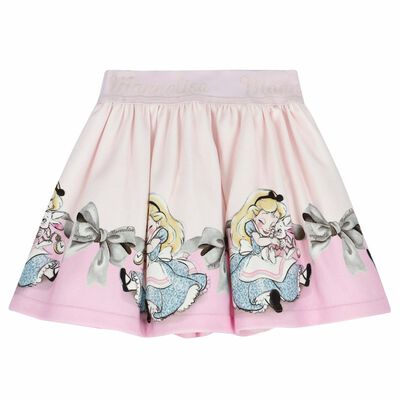 Younger Girls Pink Printed Skirt