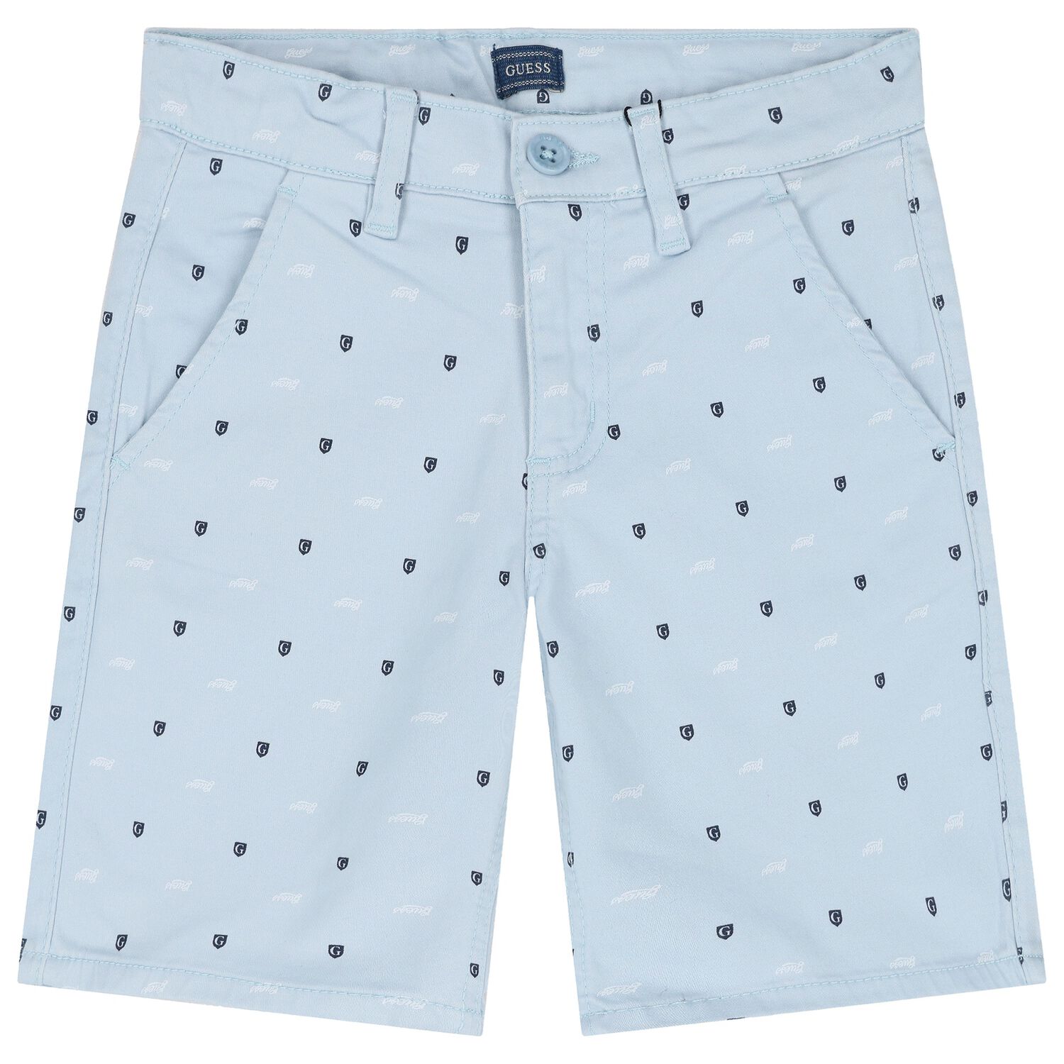 Boys Blue Logo Shorts, 1, hi-res