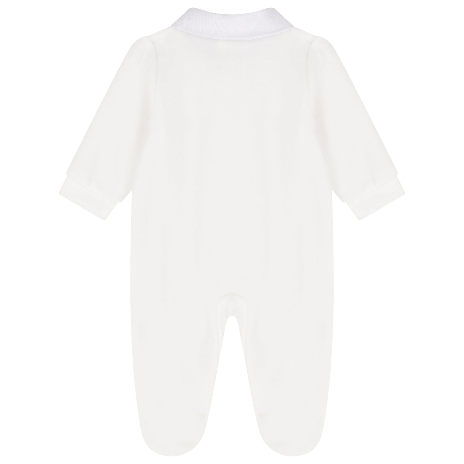 Baby Boys White & Ivory Teddy Bear Babygrow, 2, hi-res