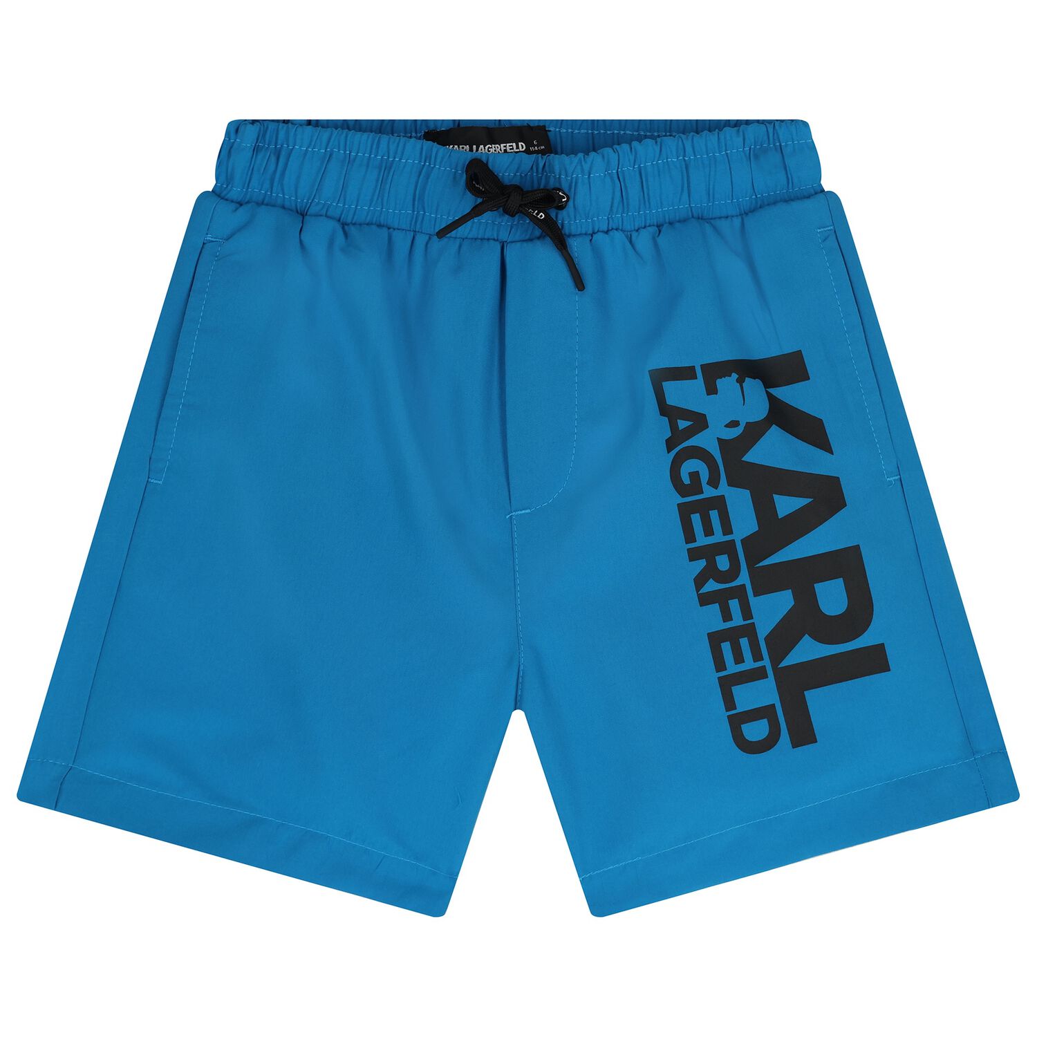 Boys Mini Me Blue Logo Swim Shorts, 1, hi-res