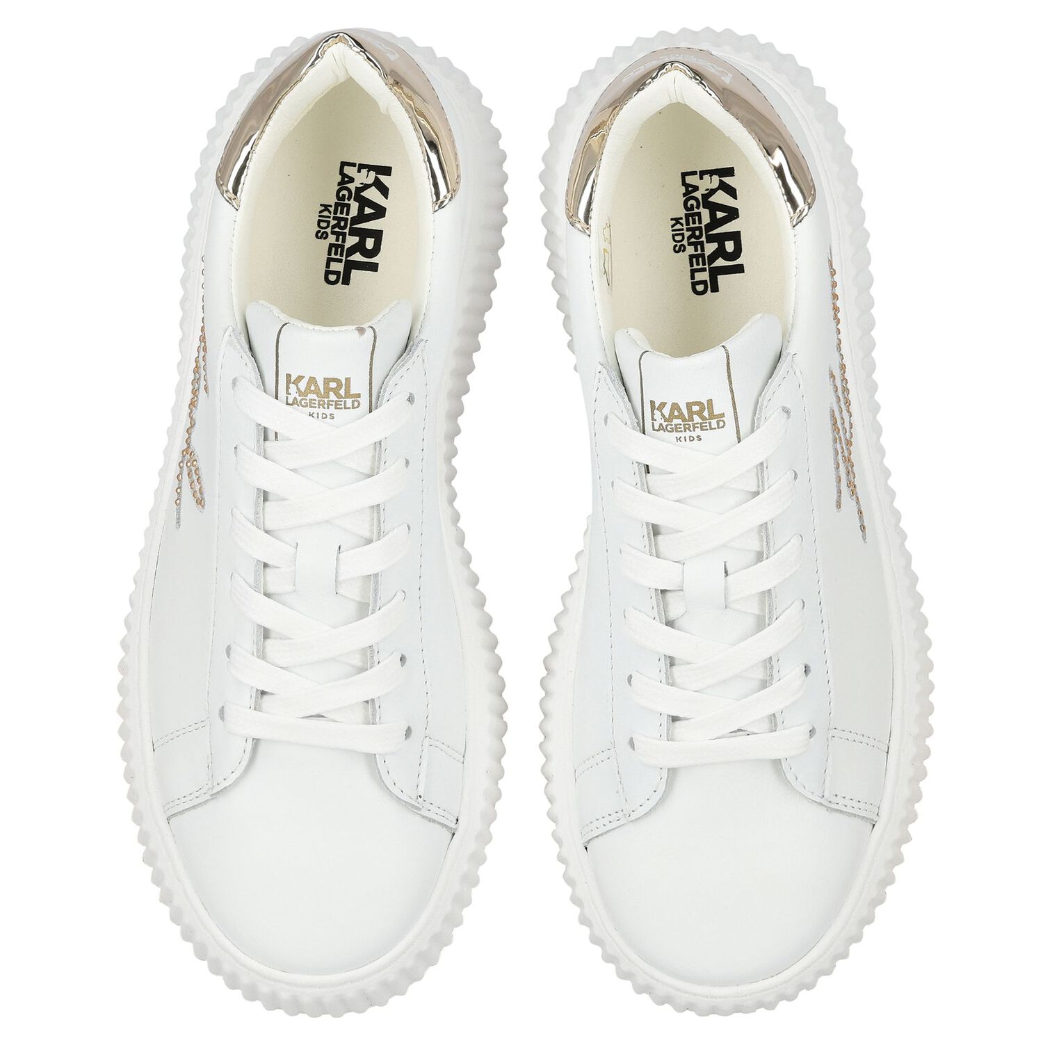 Girls White Logo Trainers, 1, hi-res image number null