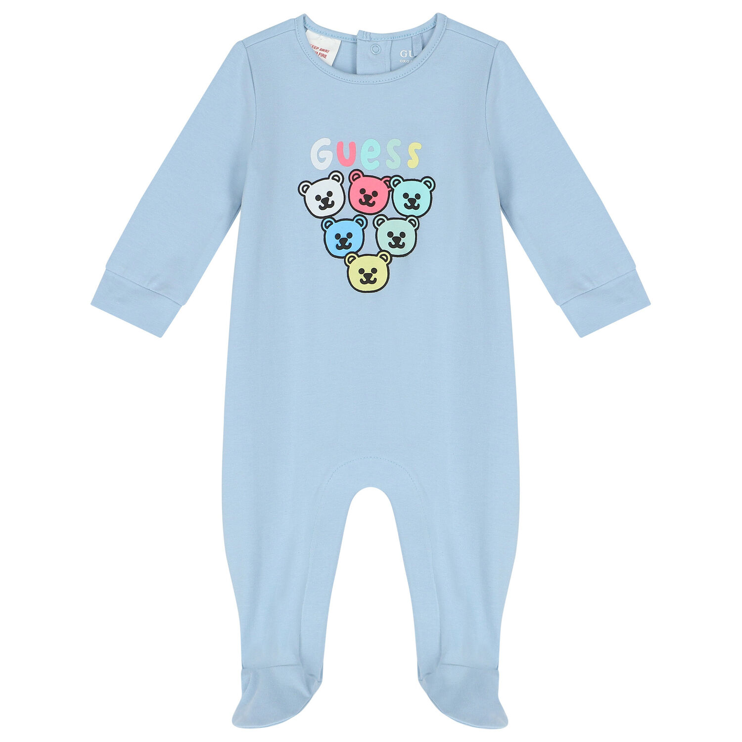 Baby Boys Blue Teddy Bear Logo Babygrow, 2, hi-res