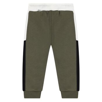 Younger Boys Green Logo Joggers