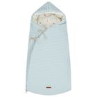 Ivory & Blue Safari Hooded Reversible Baby Nest, 1, hi-res