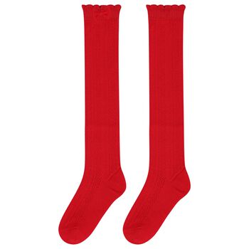 Girls Red Knitted Socks