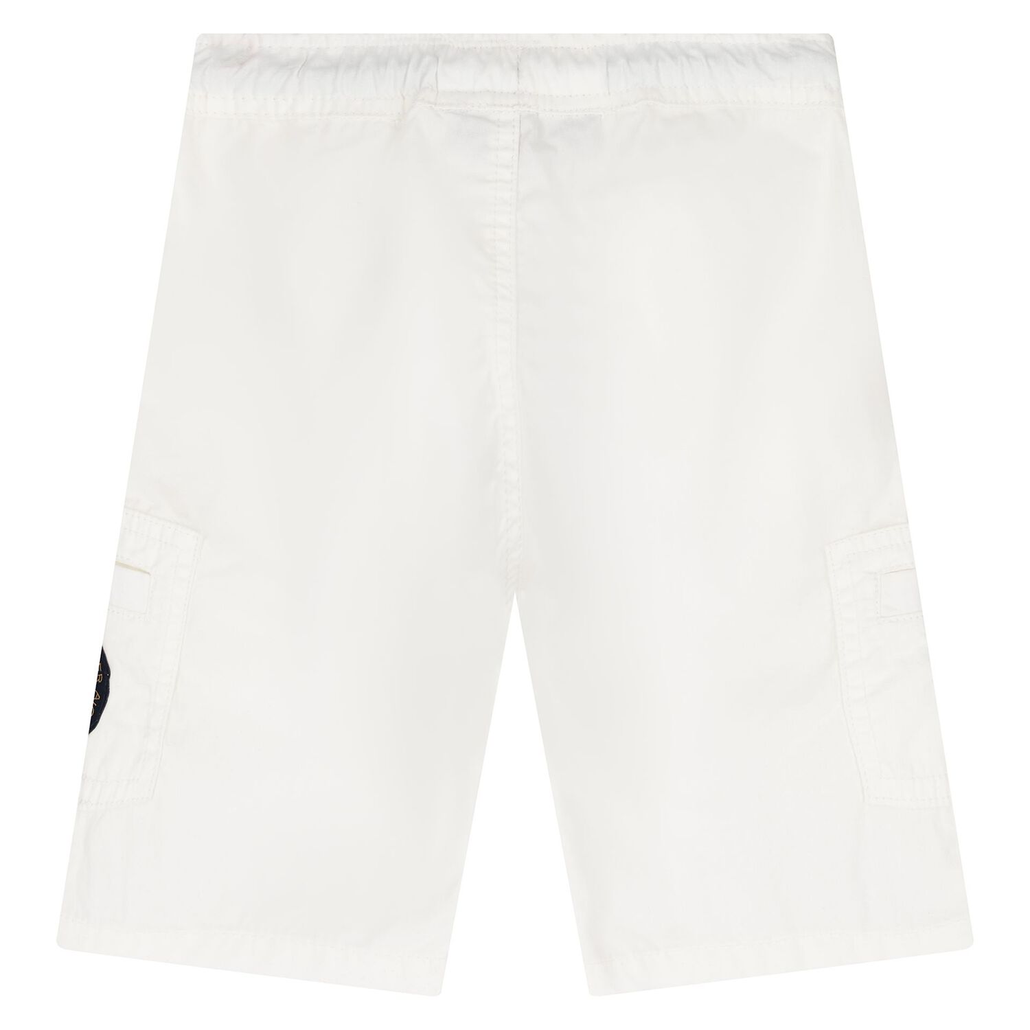 Younger Boys White Logo Shorts, 1, hi-res