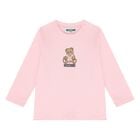 Younger Girls Pink Teddy Bear Logo Long Sleeve Top, 2, hi-res
