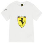 Boys White Ferrari Logo T-Shirt, 3, hi-res