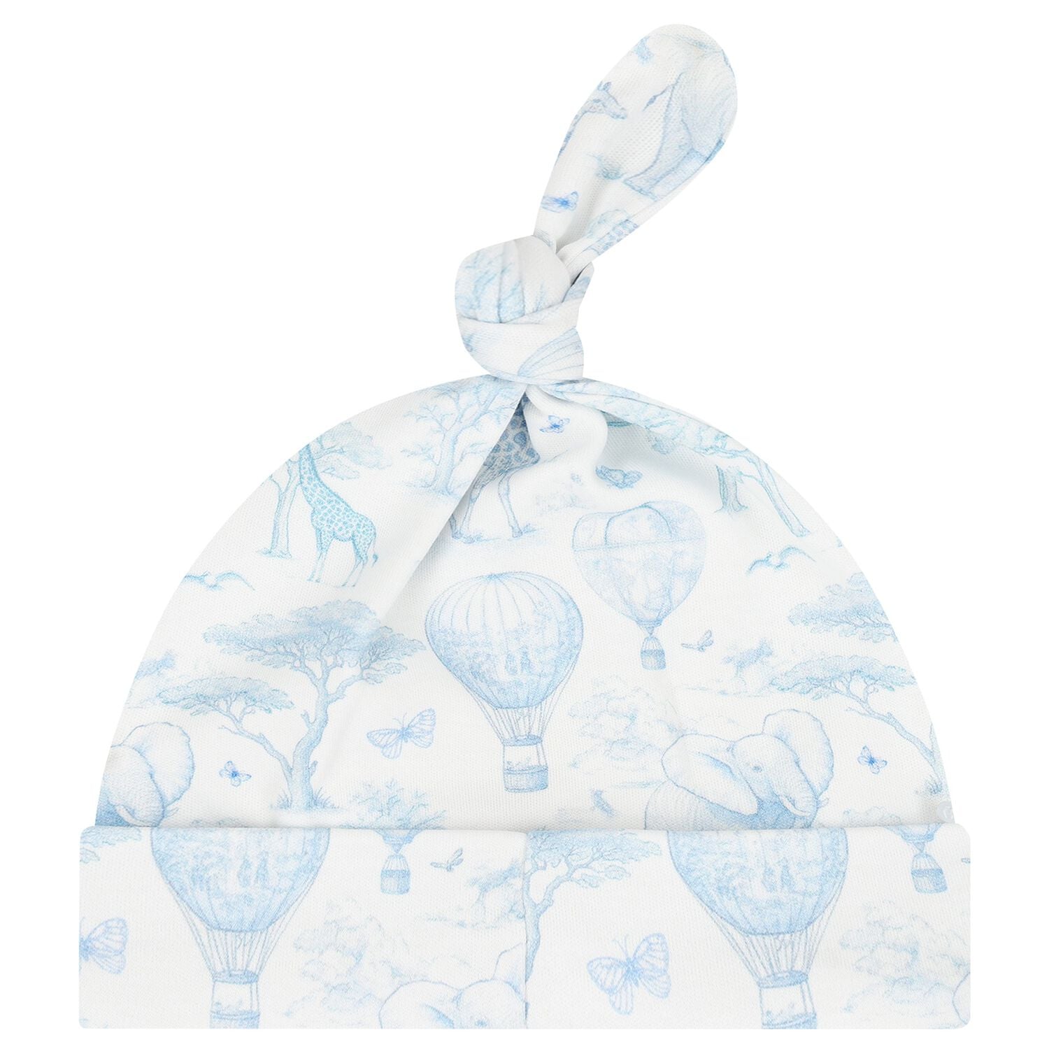 Baby Boys White & Blue Africa Hat, 1, hi-res