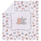 White Cotton Bear Print Baby Swaddle Blanket, 1, hi-res