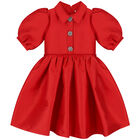 Girls Red Satin Dress, 1, hi-res
