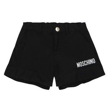 Girls Black Logo Shorts
