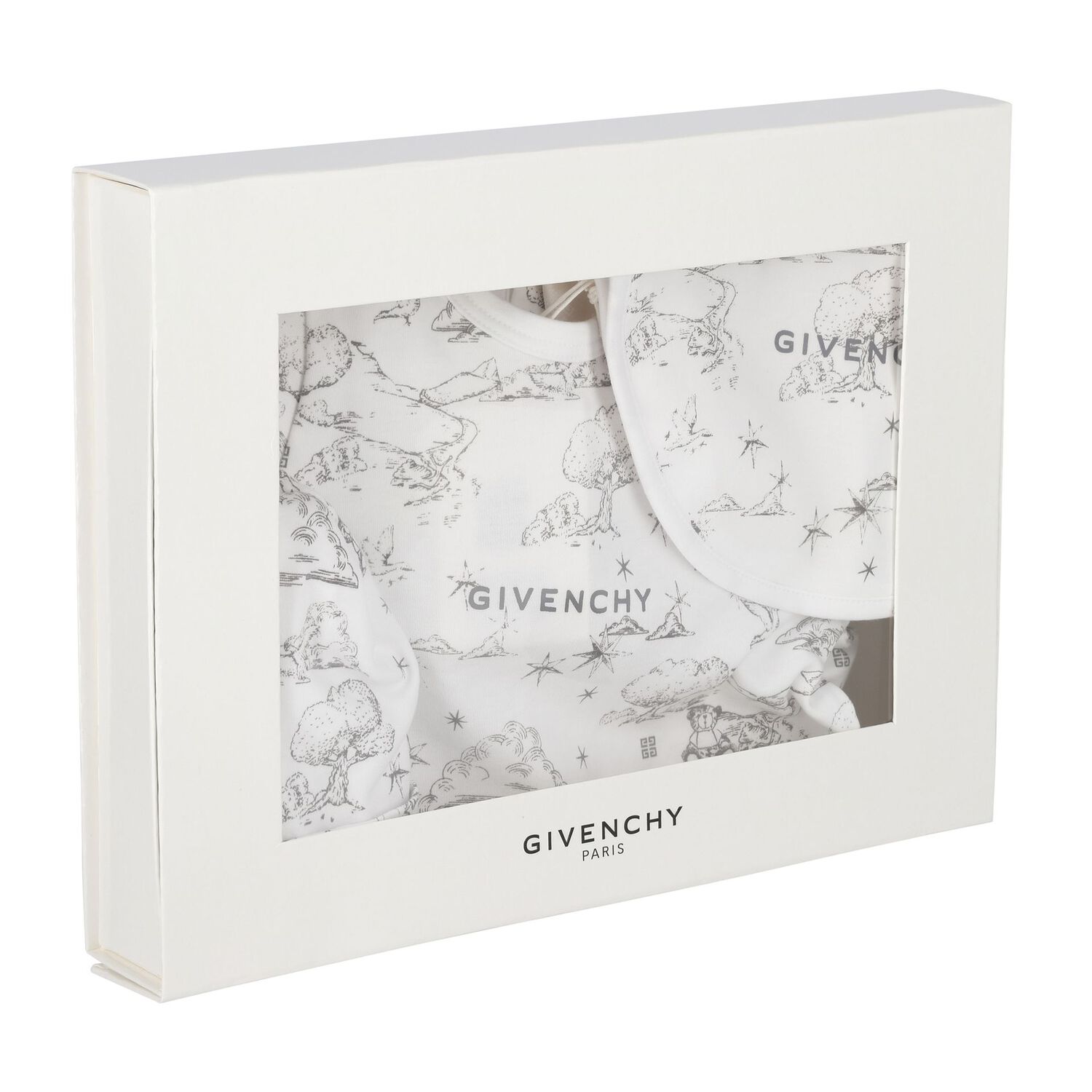 White & Grey Logo Babygrow Gift Set, 1, hi-res