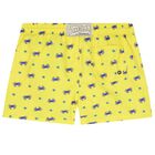 Boys Yellow Printed Swim Shorts, 1, hi-res