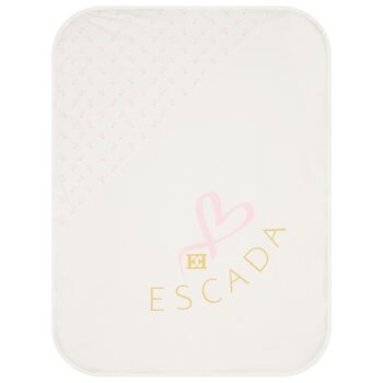 Baby Girls White Logo Heart Blanket