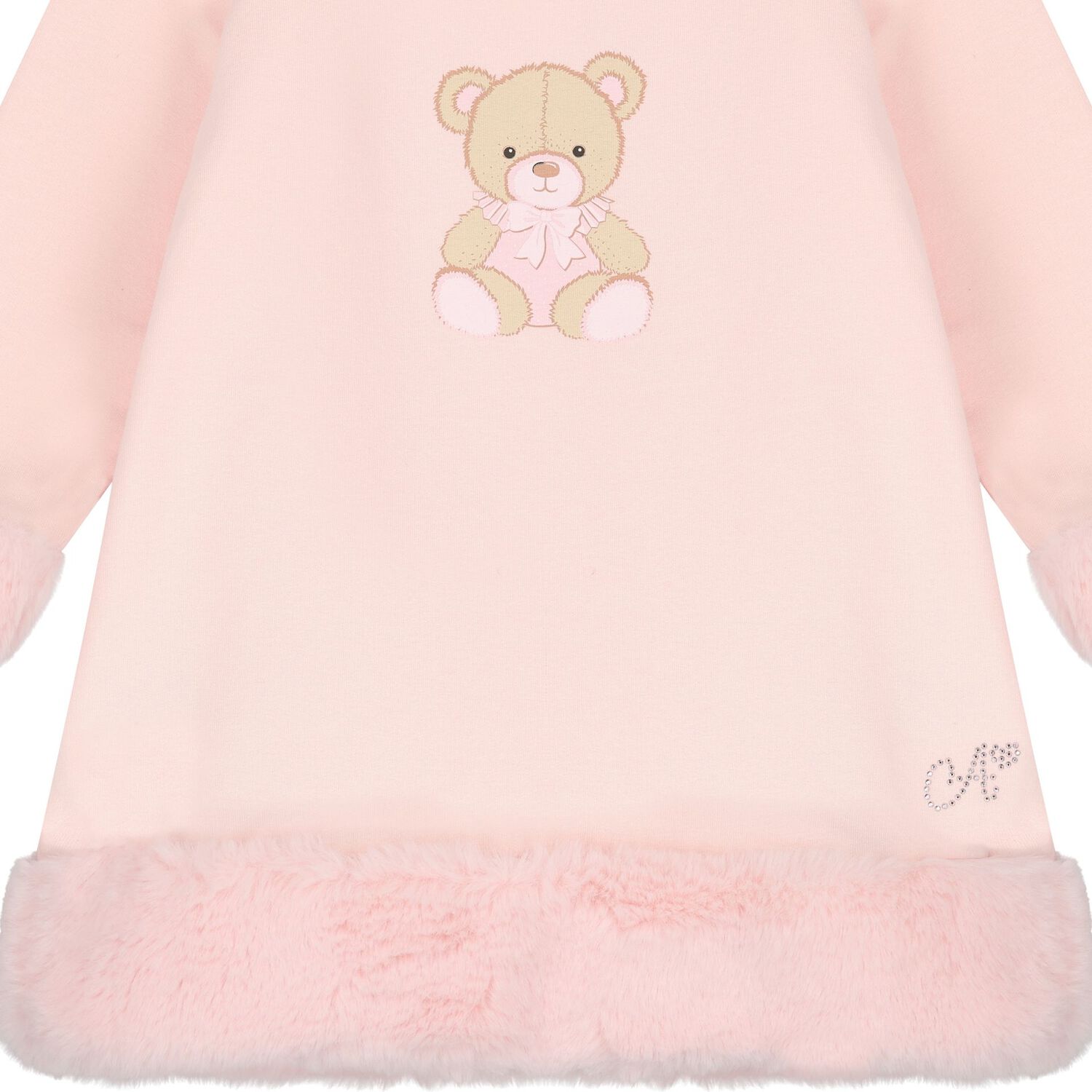 Baby Girls Pink Teddy Bear Dress, 1, hi-res image number null