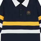 Younger Boys Navy Blue Logo Polo Shirt, 1, hi-res