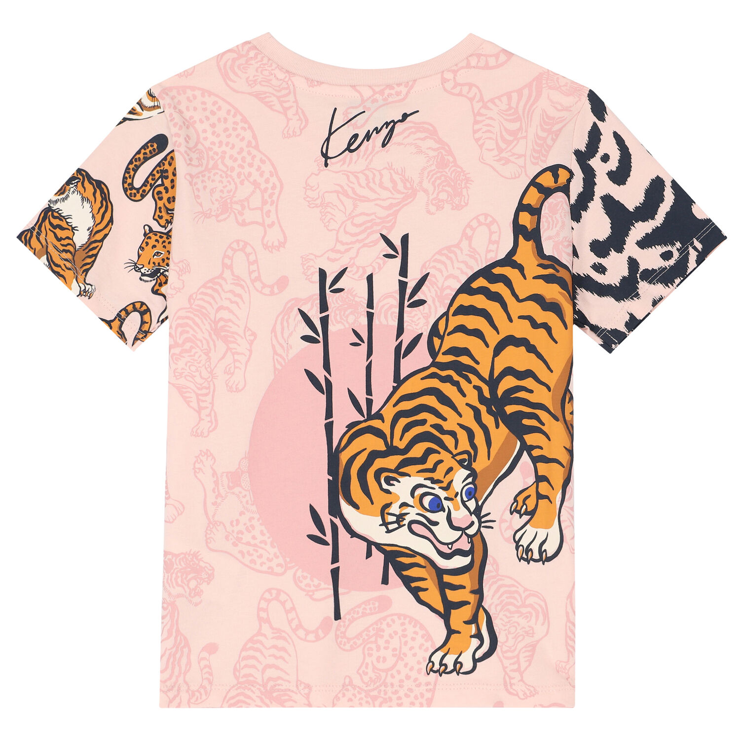 Girls Pink Logo Tiger T-Shirt, 1, hi-res