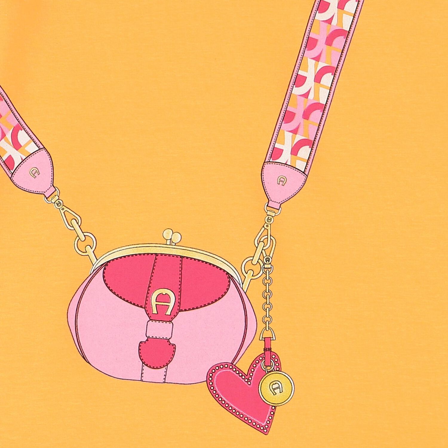 Younger Girls Orange Logo Bag Dress, 1, hi-res