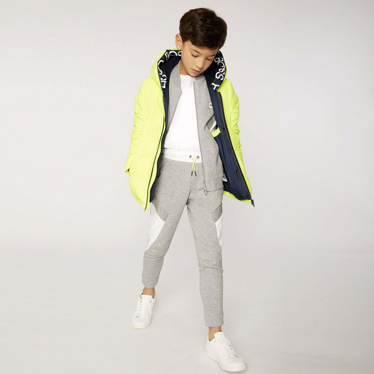 Boys Grey Logo Joggers, 1, hi-res image number null