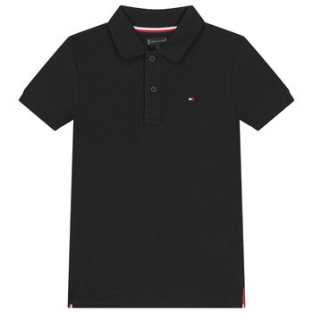 Boys Black Logo Polo Shirt