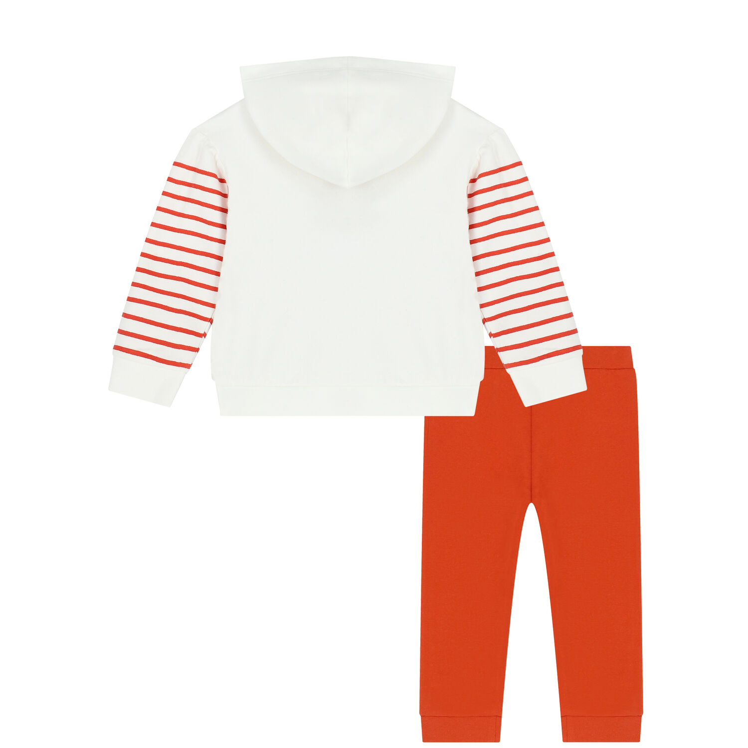Younger Girls White & Orange Mouse Tracksuit, 1, hi-res