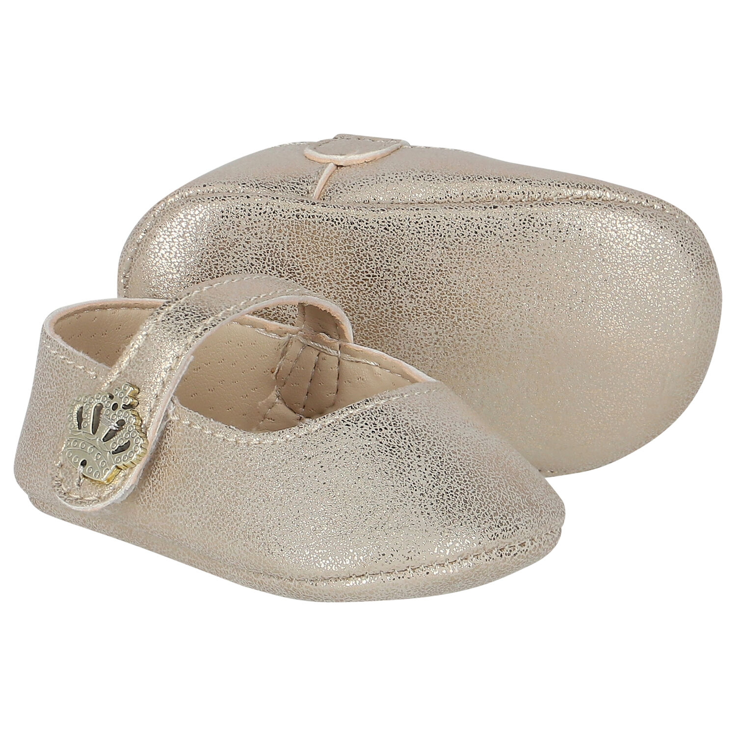 Baby Girls Gold Pre Walker Shoes, 1, hi-res image number null