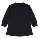 Younger Girls Black Teddy Bear Logo Dress, 5, hi-res