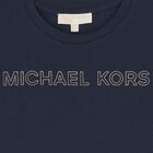 Girls Navy Blue Logo T-Shirt, 3, hi-res