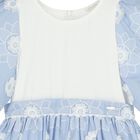Girls Blue & White Floral Dress, 1, hi-res