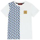 Boys White Logo T-Shirt, 3, hi-res
